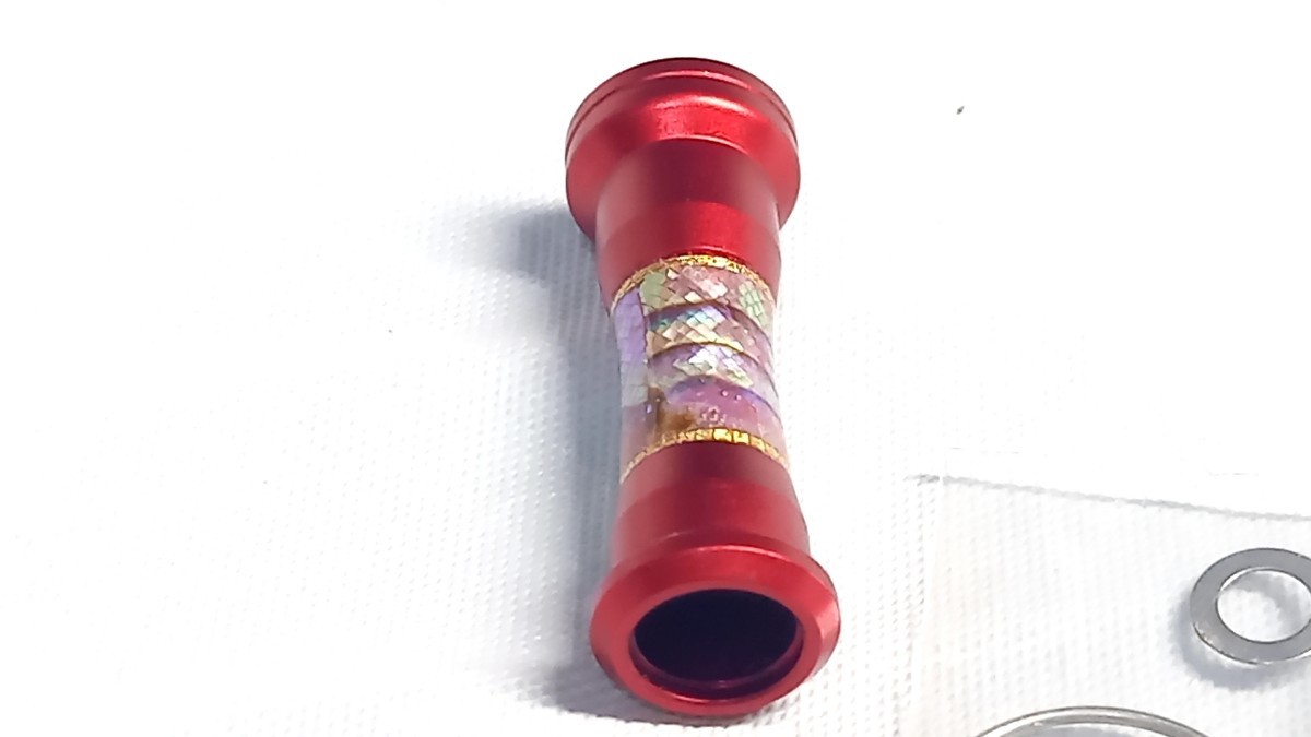 希少　ZPI アバロン　レッド　管548c　ハンドルノブ　シマノA ダイワS 　美品　マシンカットアルミノブ