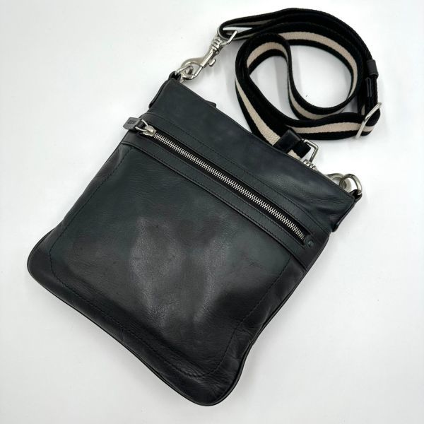美品】BALLY バリー ショルダーバッグ トレスポ 黒 ブラック レザー 本 