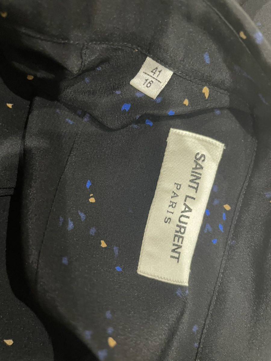 国内正規品 21ssサンローランパリ ハイビスカス 花柄 シルク シャツ 