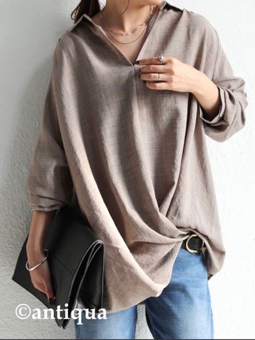 ■アンティカantiqua・拘りデザインで即こなれる。バルーンカシュクールシャツ