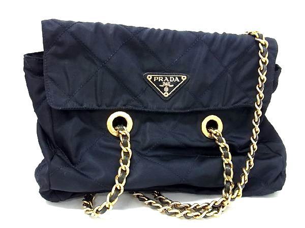 1円 PRADA プラダ テスートナイロン チェーン ショルダーバッグ トート