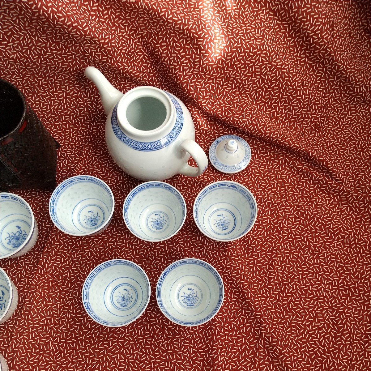 未使用及び中古☆中国 景徳鎮 レトロ 急須 中国茶 お茶セット まとめ