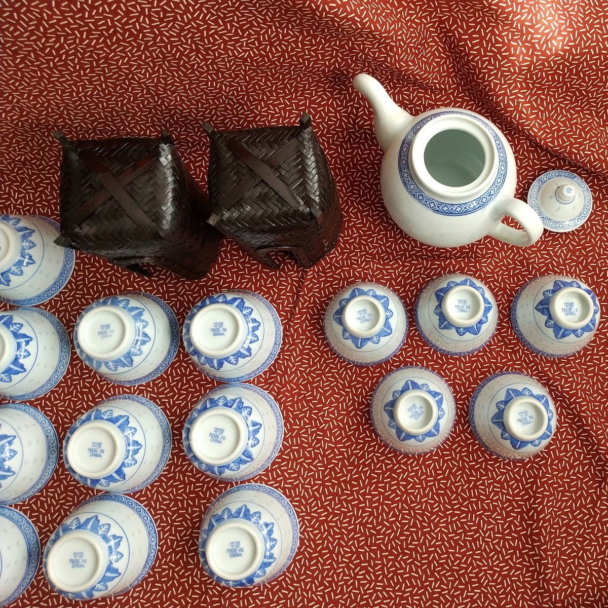 未使用及び中古☆中国 景徳鎮 レトロ 急須 中国茶 お茶セット まとめ