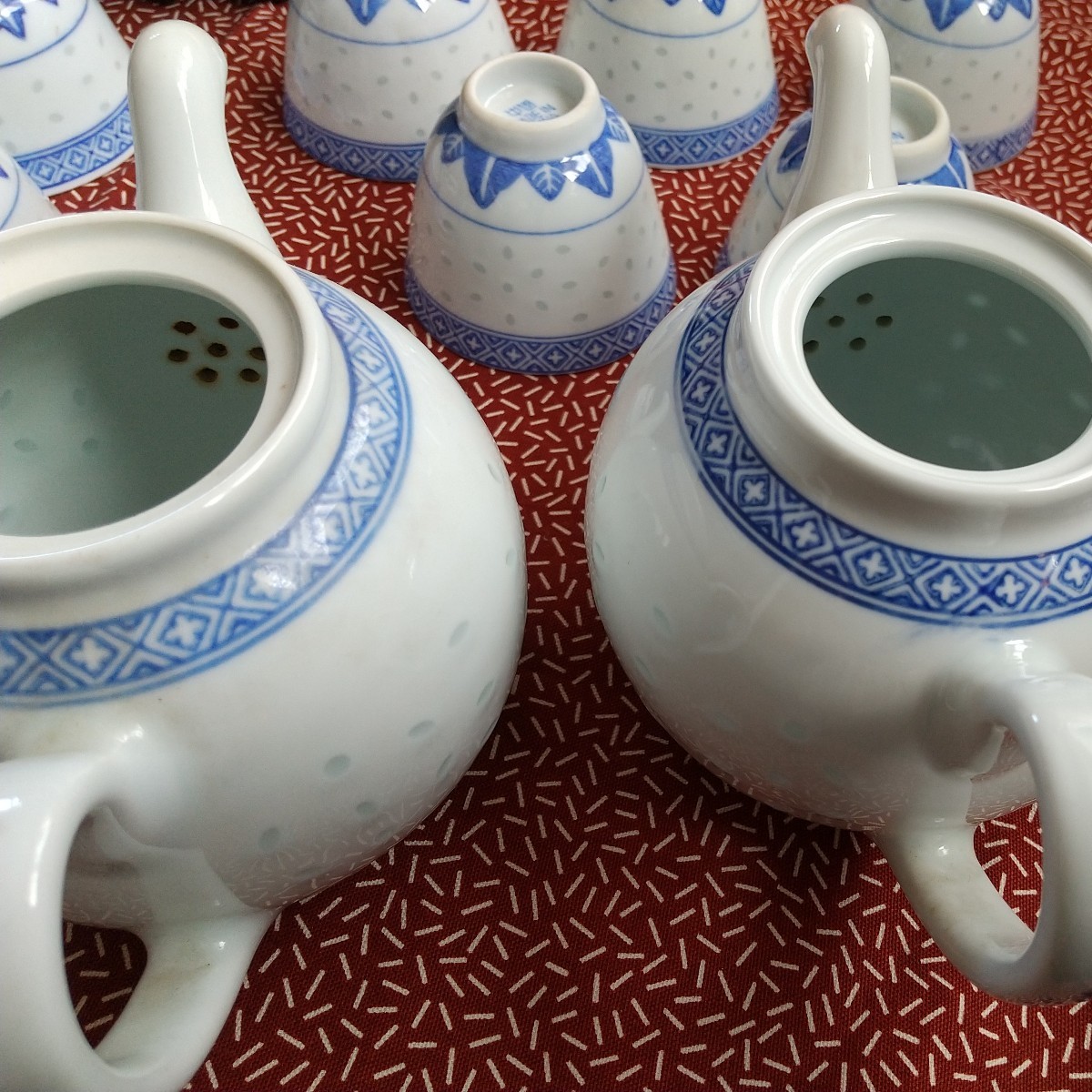 未使用及び中古☆中国 景徳鎮 レトロ 急須 中国茶 お茶セット まとめ