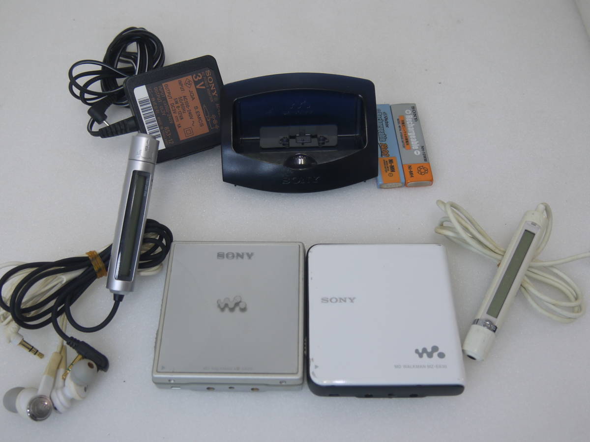 751 SONY MD WALKMAN MZ-E630/E620 ソニー MDウォークマン 2台 リモコン付 現状品 MDプレイヤー(再生専用 ...