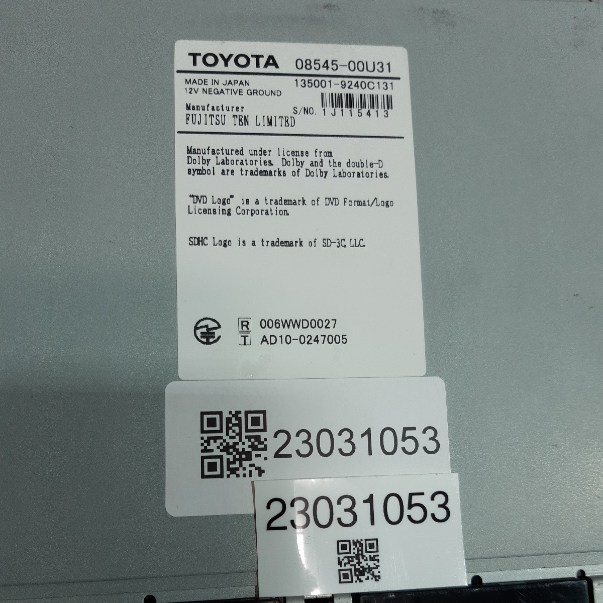 爆買い，豊富な ※ジャンク!TOYOTA(トヨタ) 08545-00U31 !①※