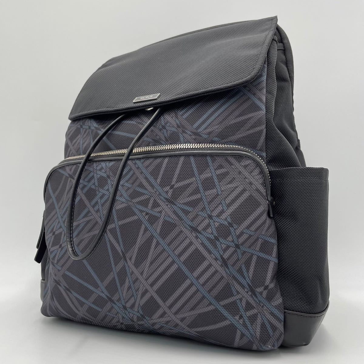 1円 極美品 TUMI トゥミ メンズ ビジネスバッグ リュックサック バックパック レザー フラップ A4/PC収納可 キャリーオン 旅行 通勤 グレー