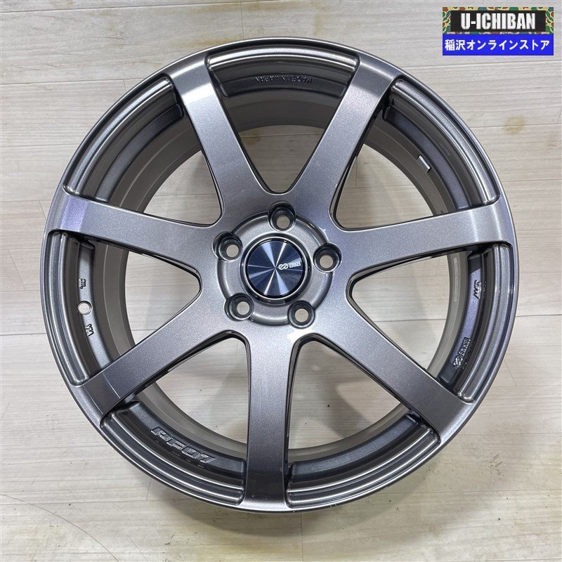 レヴォーグ マツダ3 等 エンケイ PF07 1本 7.5-18+48 5H114.3 18インチ ホイール 1本 009