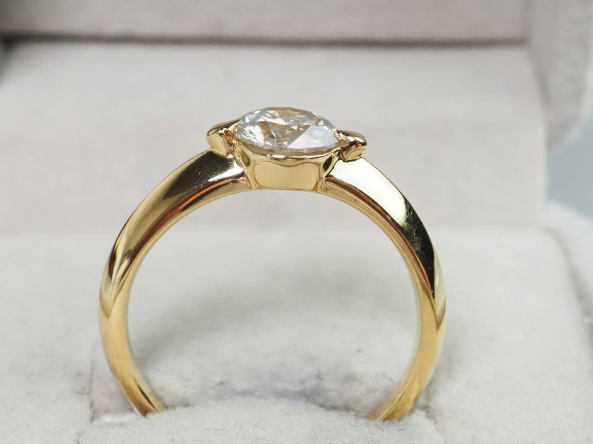 1712D】K18 ゴールド 天然ダイヤモンド 大粒 0.90ct/4.6g リング 指輪 