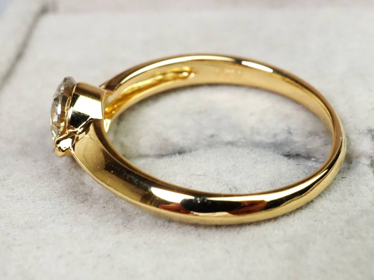 1712D】K18 ゴールド 天然ダイヤモンド 大粒 0.90ct/4.6g リング 指輪 