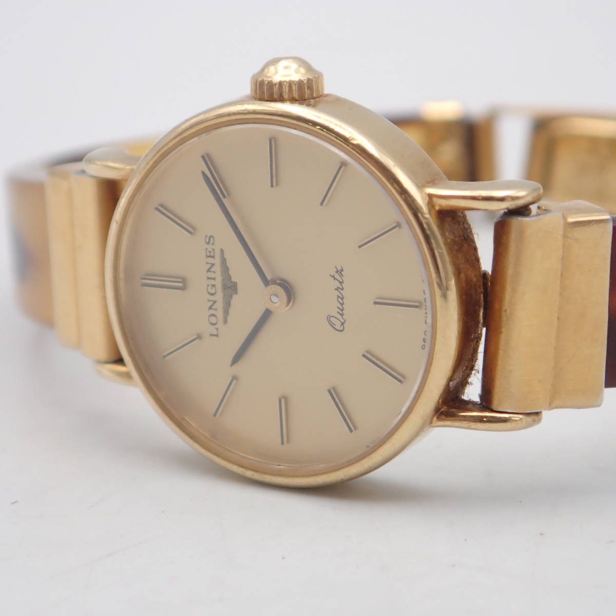 う07375【金無垢 K18 総重量 約16.3g】LONGINES ロンジン/クオーツ 