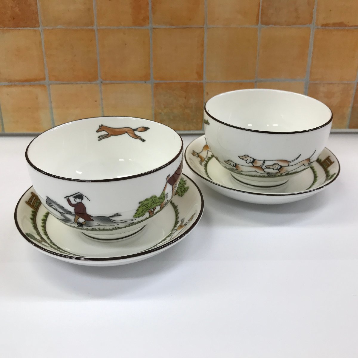 WEDGWOOD HUNTING SCENES ウェッジウッド ハンティングシーン 湯呑敷皿