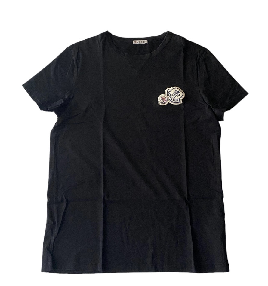 MONCLER ダブルロゴ ブラック T-シャツ M QR鑑定済み 【公式通販】