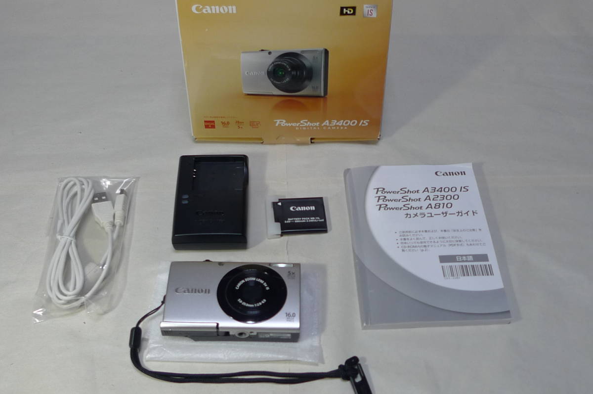 安い，定番人気 Canon/キヤノン PowerShot A3400 IS シルバー 元箱付 超(キヤノン)｜売買されたオークション情報、yahooの商品情報をアーカイブ公開 - オークファン キヤノン