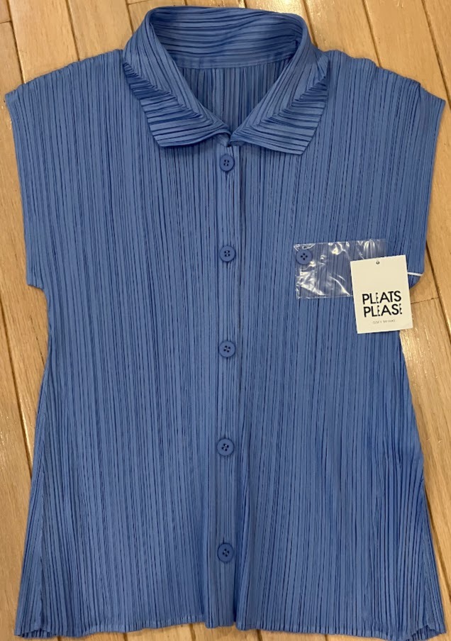 送料無料！新品★PLEATS PLEASE プリーツプリーズ☆ イッセイミヤケ☆半袖カットソー トップス【3】ブルー系