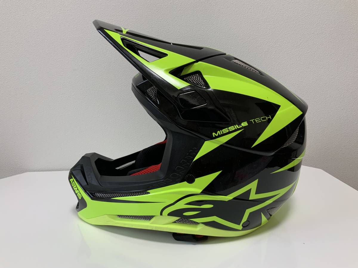 MTBダウンヒル用フルフェイスヘルメット ★アルパインスターズ ミサイルテック中古品(2020年8月購入)XLサイズ(61-62)
