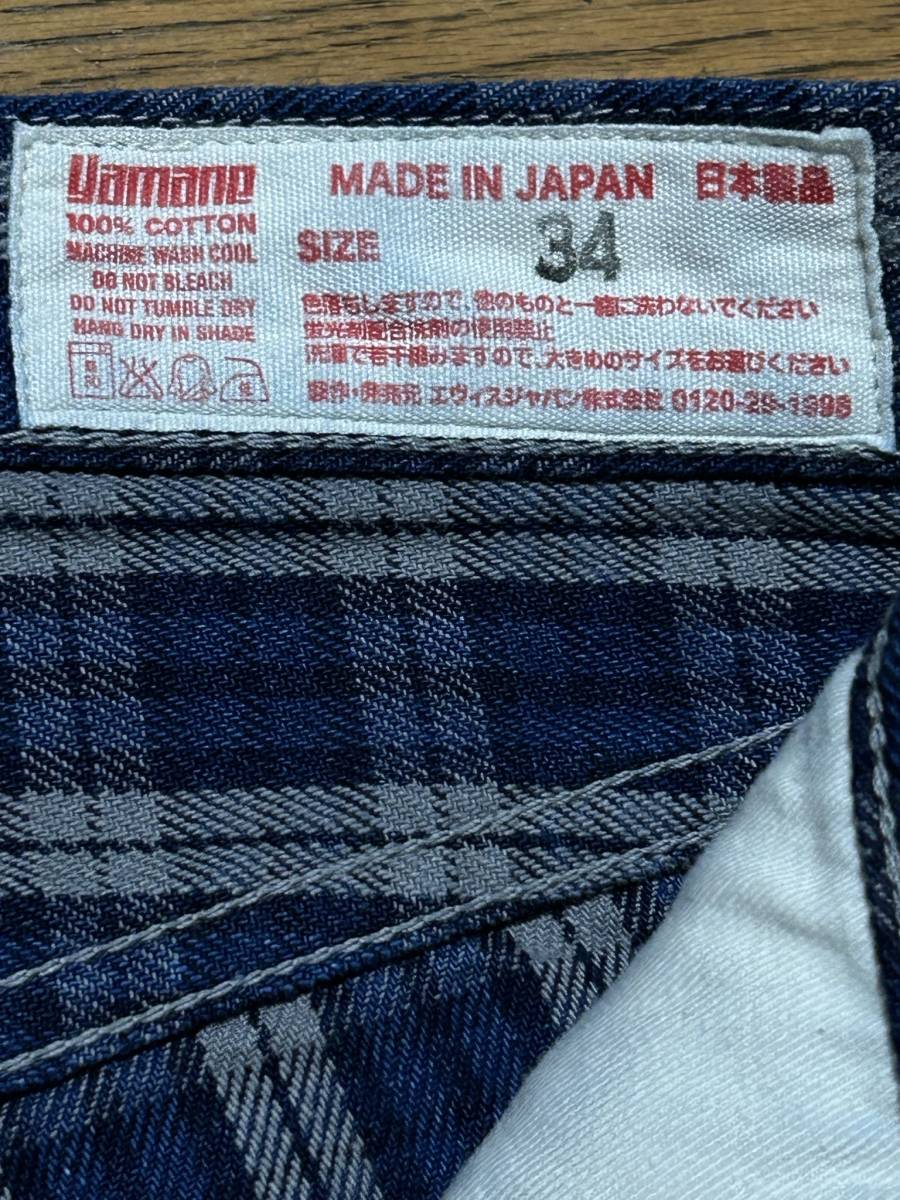 EVISU エヴィス エビス LOT 7550 カモメペイント チェック ハーフ 