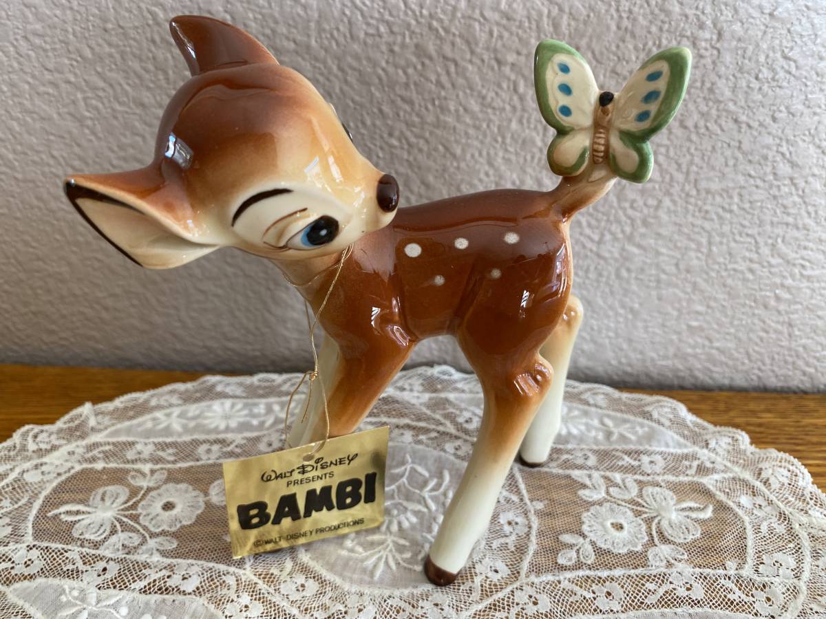 ビンテージ*可愛いバンビのフィギュリン*ディズニー*陶器*BAMBI