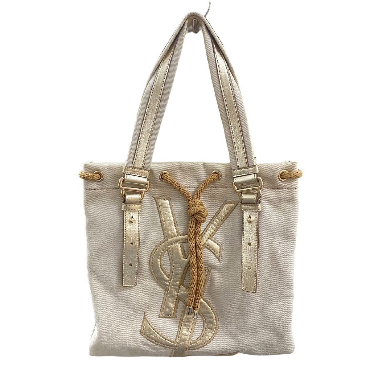 YSL////イヴ・サンローラン カハラ トート バッグ ストライプ 