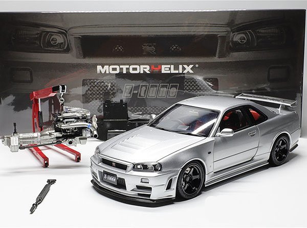 ▲最後1台！Engine Version！銀！限定品！MotorHelix 1/18日産 GTR R34 スカイライン GT-R Skyline Z-TUNE Nismo MH