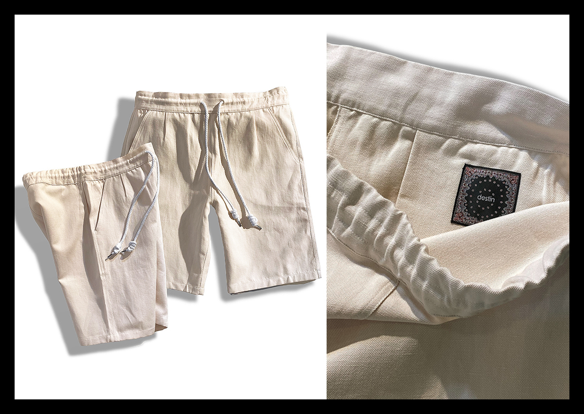 定価2.6万 デスティン destin 23SS春夏新作！リラクシーな穿き心地で上質さを醸すリネン混ショーツ ショートパンツ イタリア製