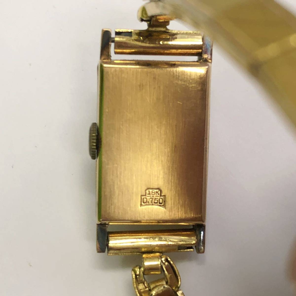 1円～ スイス製 GENEVE 17石 18K/0.750 刻印 金無垢 腕時計 手巻き 