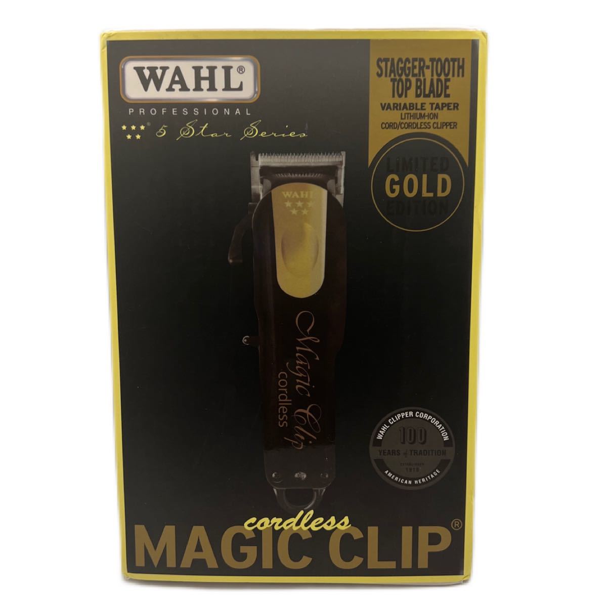 未使用品WAHL Magic Clip l Edition バリカン WAHL（ウォール） 即納 Wahl WAHL MAGIC CLIP Black & Gold Limited