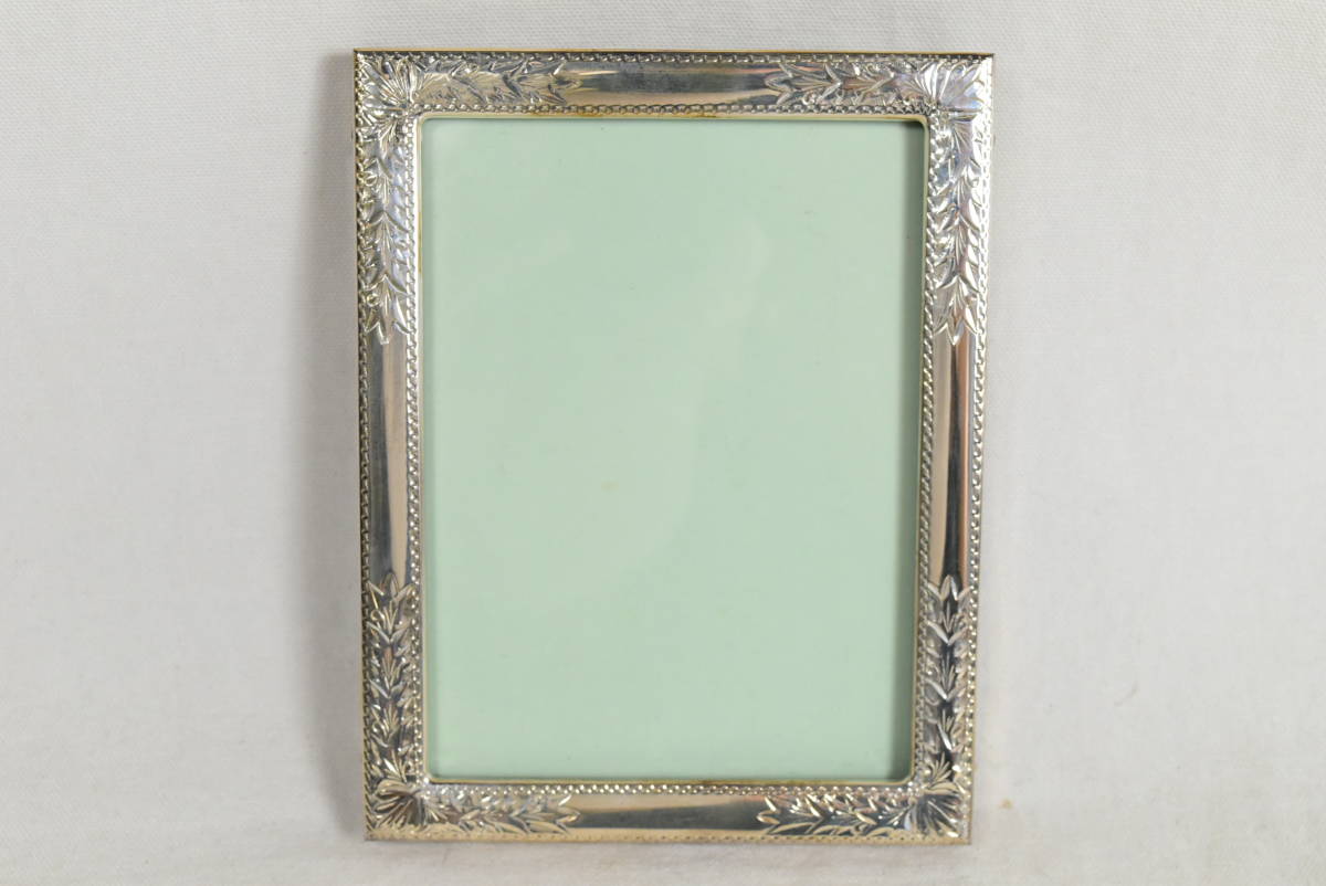 銀座ワコーWAKO 銀製フォトフレームSILVER970 唐草模様写真立て