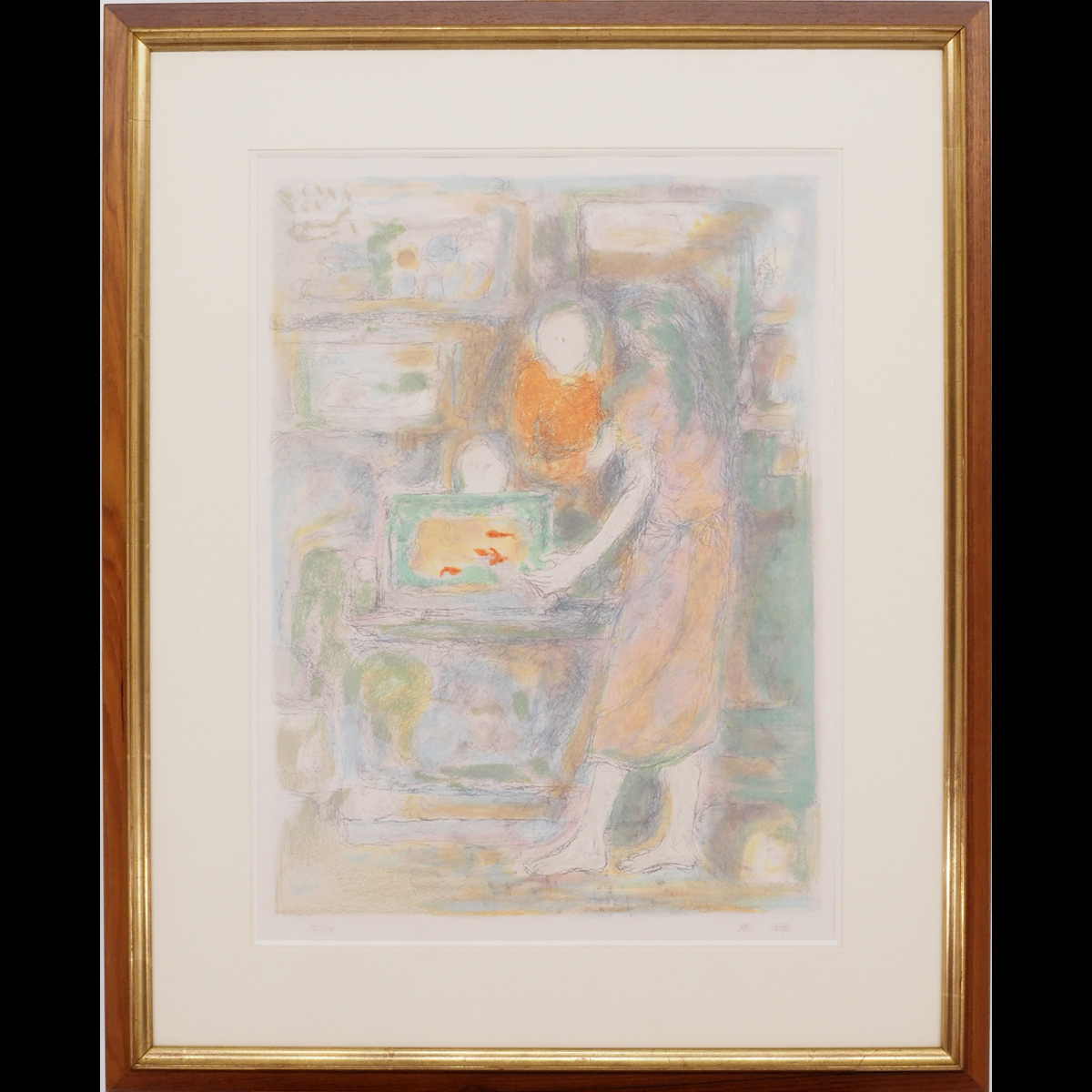 【人気定番，安い】 版画 渡鹿庵 高山辰雄 8479 絵画 リトグラフ 金魚のいる部屋 10号 人物画 大分 文化勲章受章者 在銘(石版画、リトグラフ)｜売買されたオークション情報、yahooの商品情報をアーカイブ公開 - オ 石版画、リトグラフ