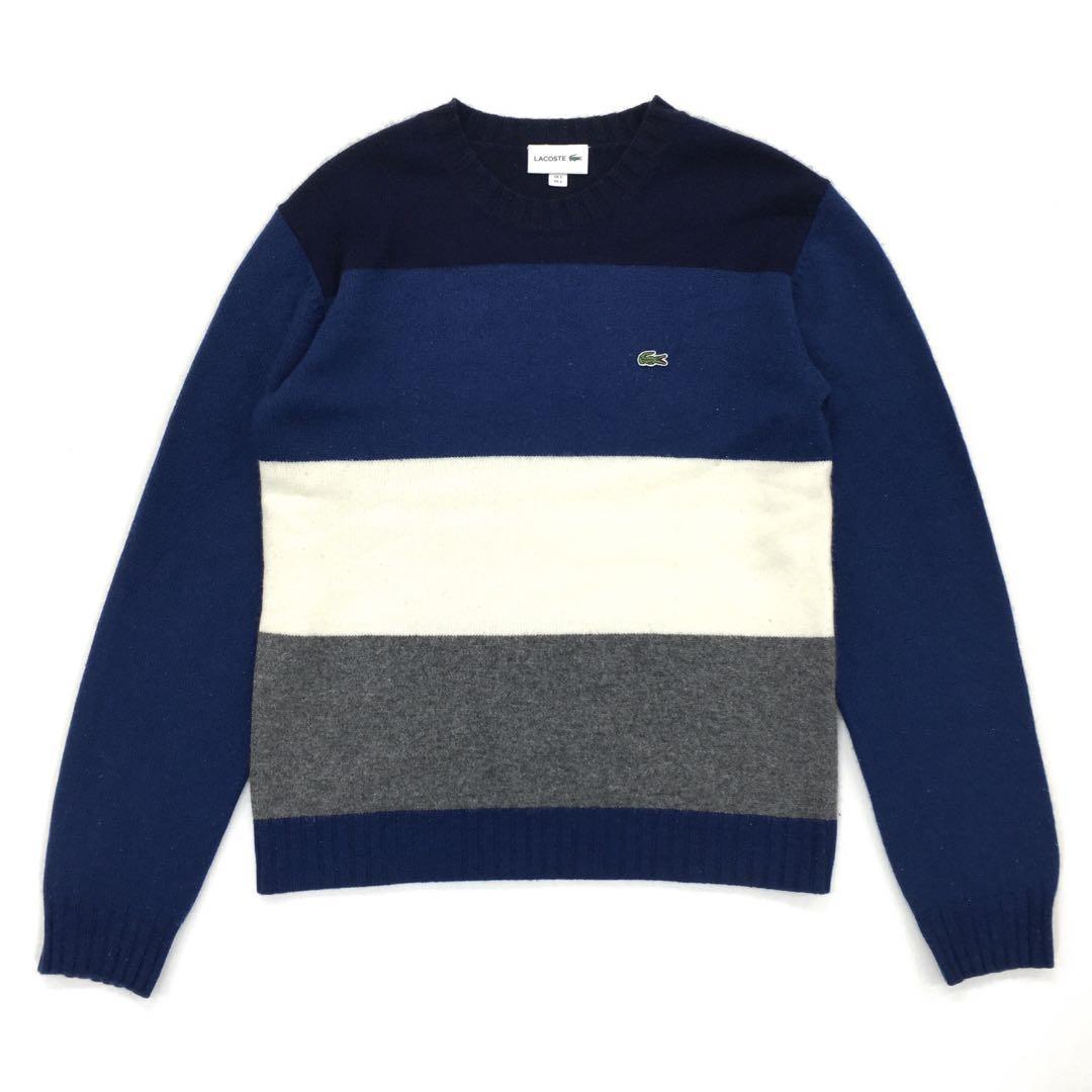 LACOSTE ラコステ マルチカラークルーニット セーター ボーダー