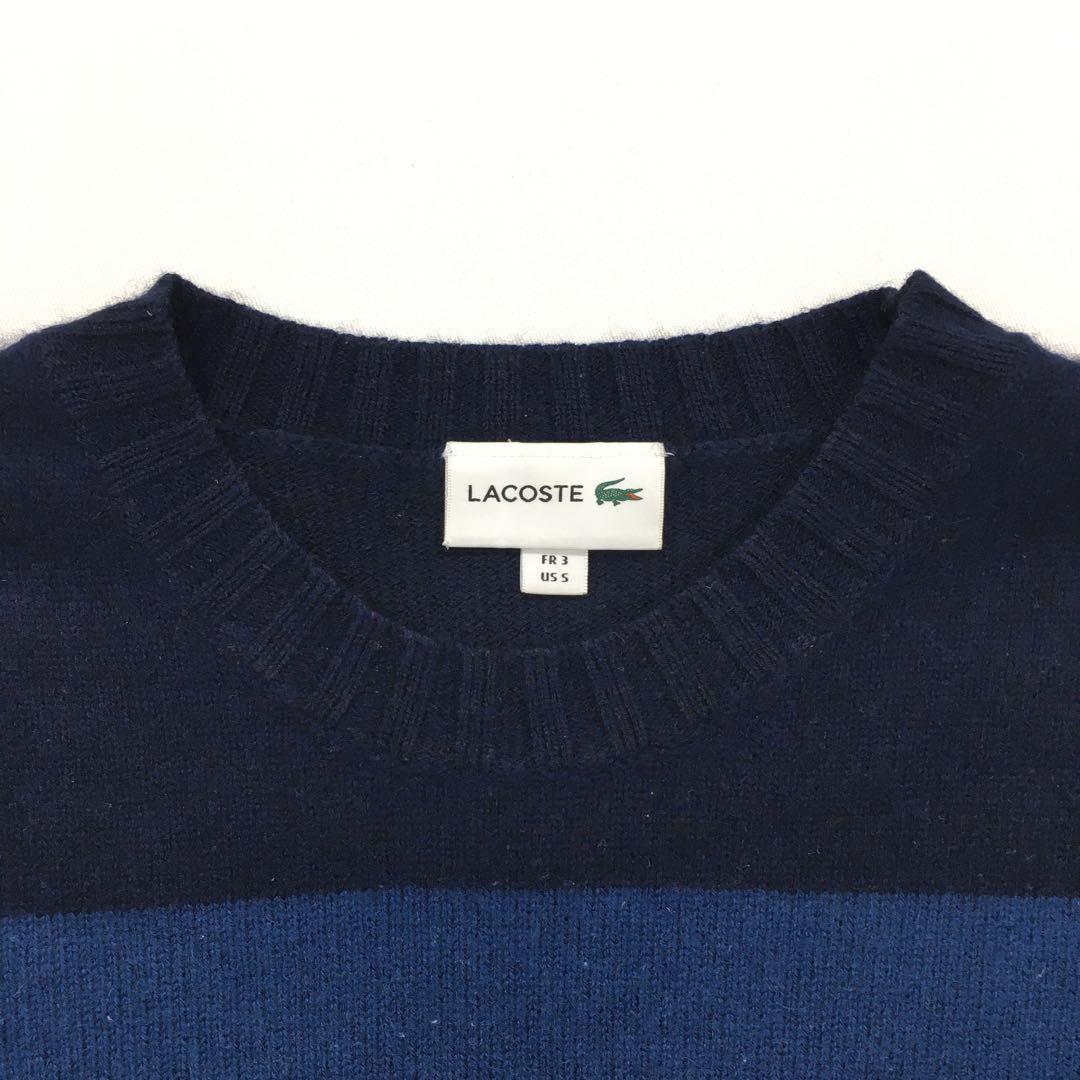 LACOSTE ラコステ マルチカラークルーニット セーター ボーダー