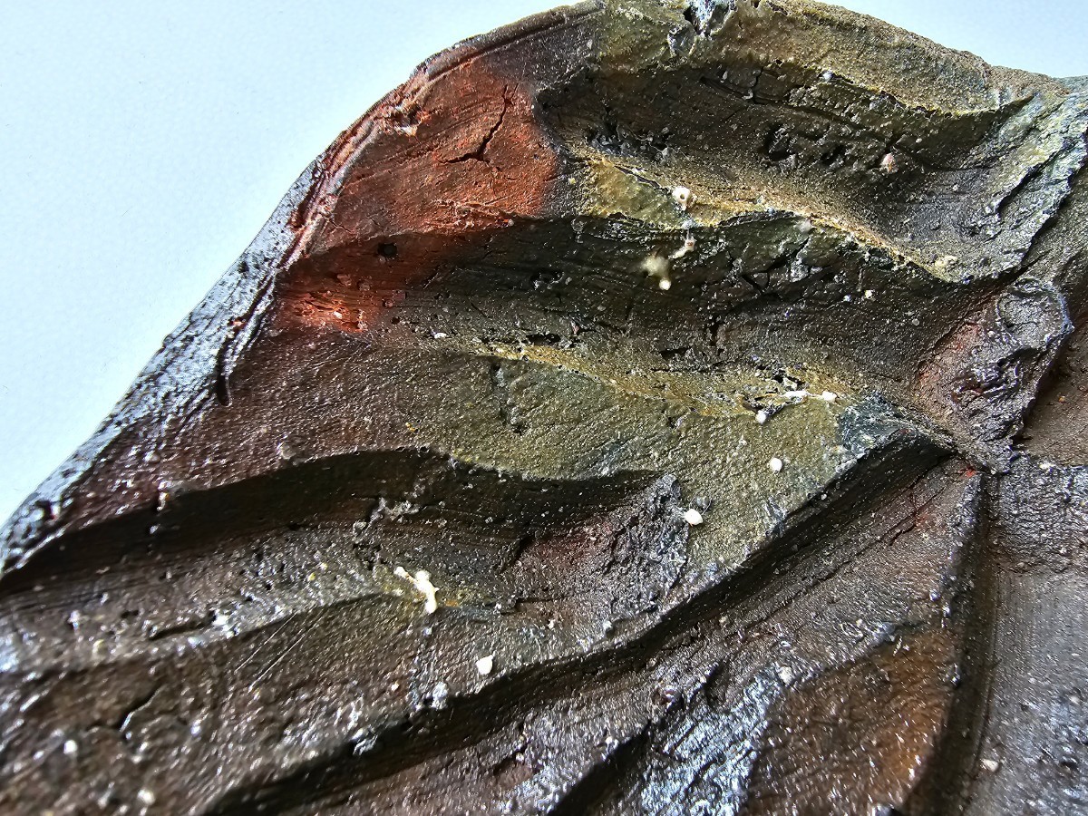 原田拾六 備前 皿 鉢 牡丹餅 共箱 直しあり 美術品・アンティーク