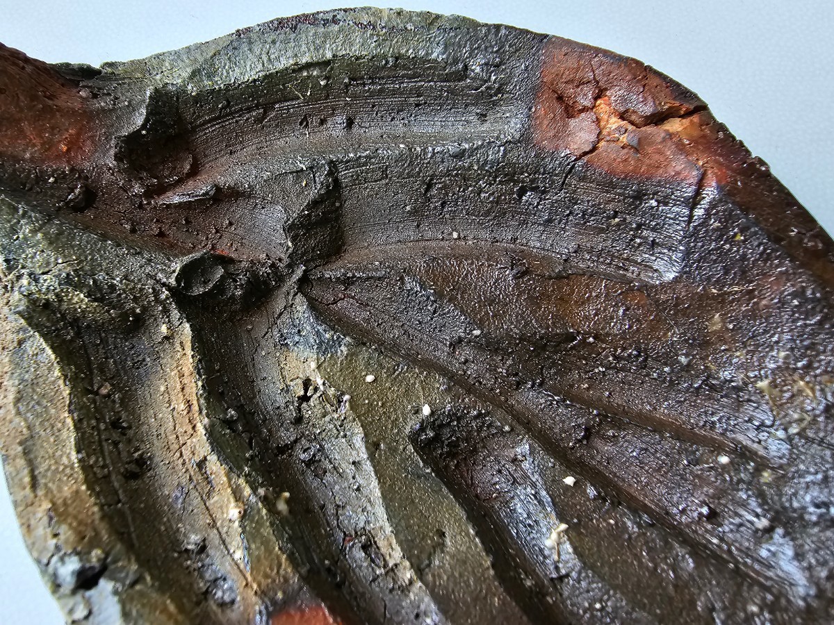 原田拾六 備前 皿 鉢 牡丹餅 共箱 直しあり 美術品・アンティーク