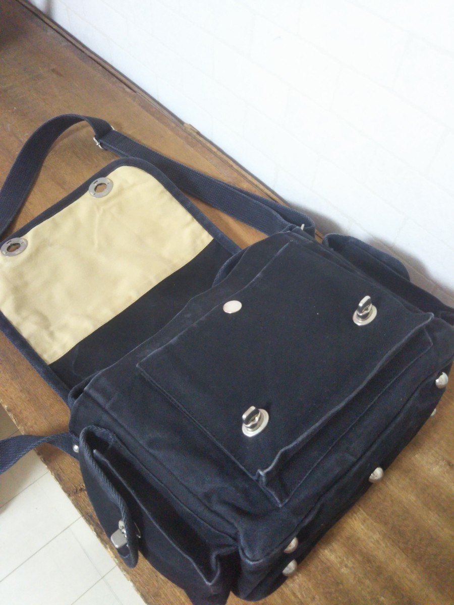 美品! 旧一澤帆布 ショルダーバッグ 人気のサイドポケット付き