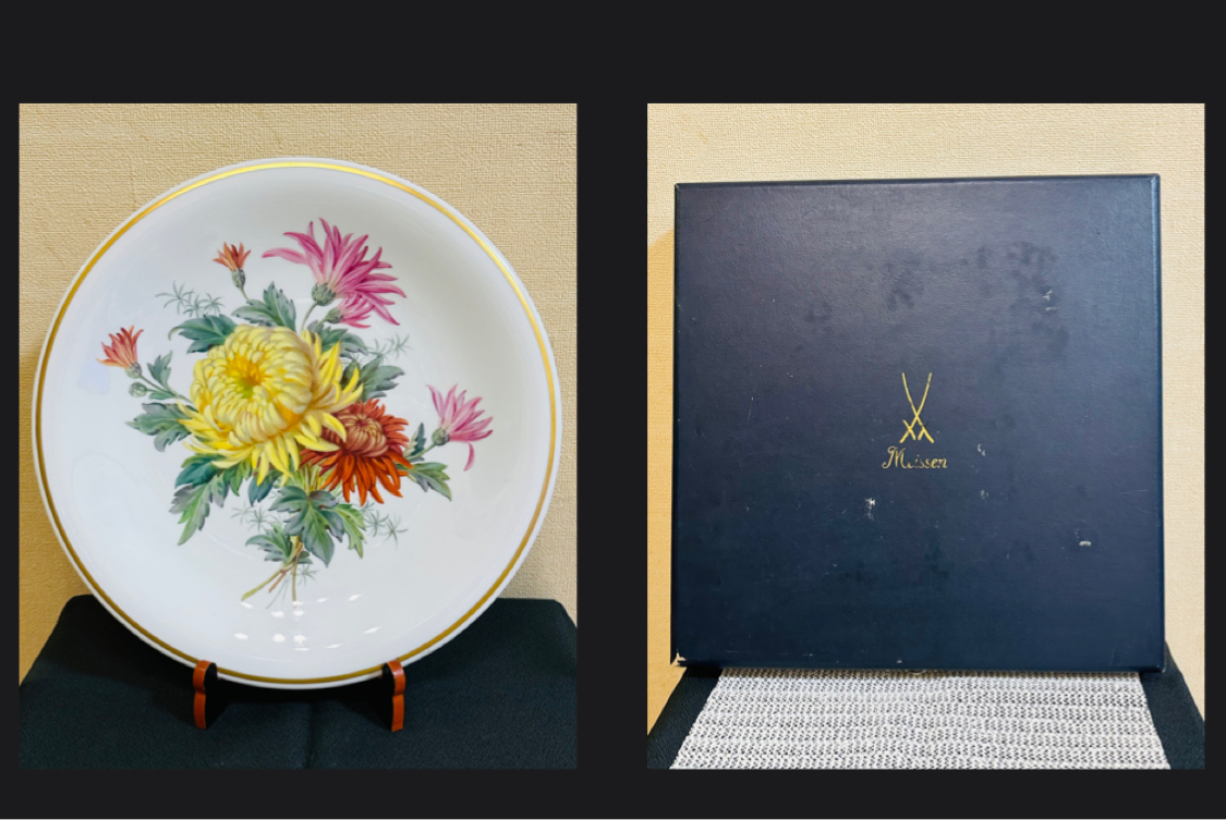 マイセン飾り皿、直径約31.2㎝、状態良好品、オリジナルBOX入り