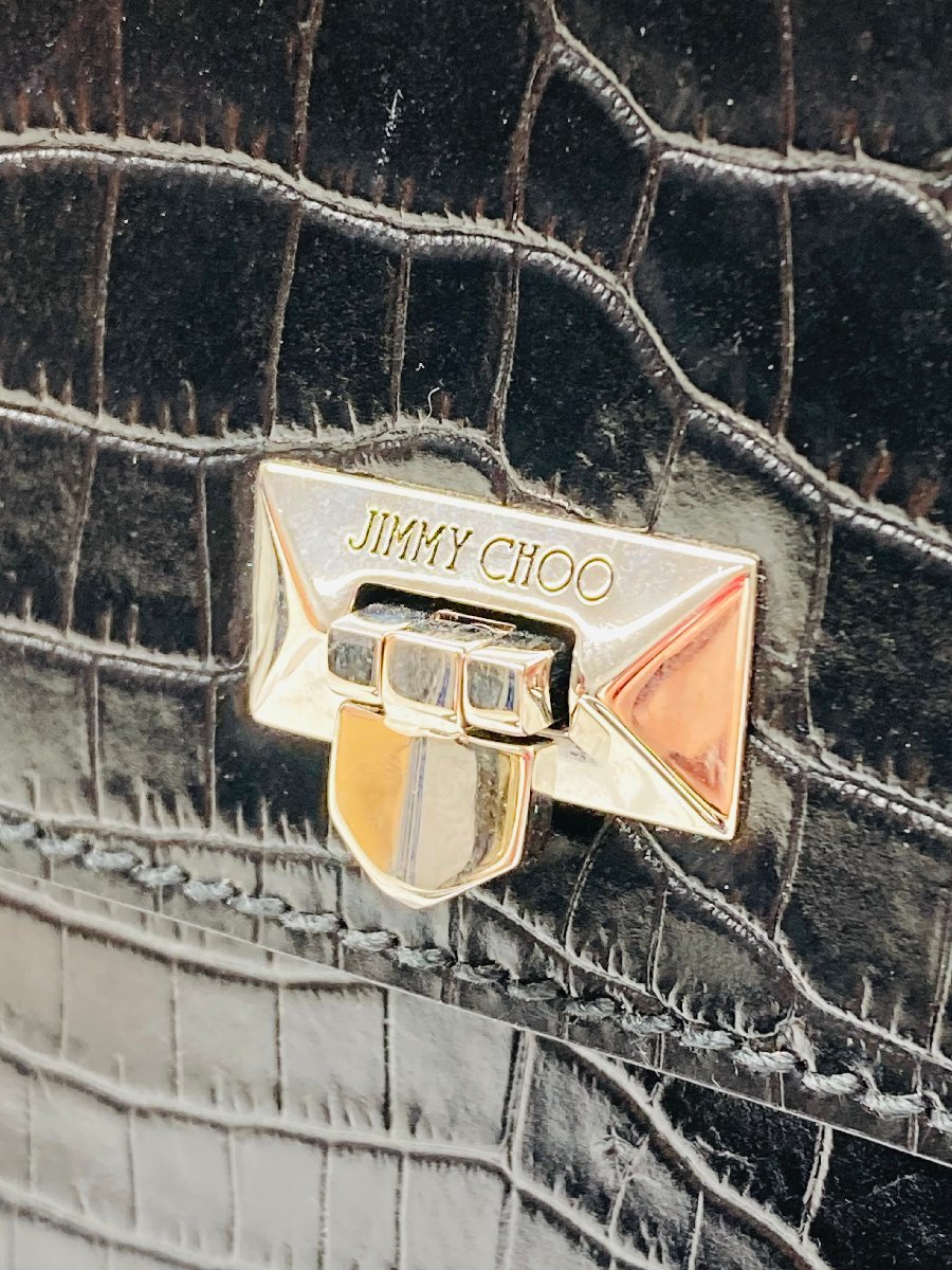 美品 JIMMY CHOO ジミーチュウ スタッズ レザークロコ調 ワン  