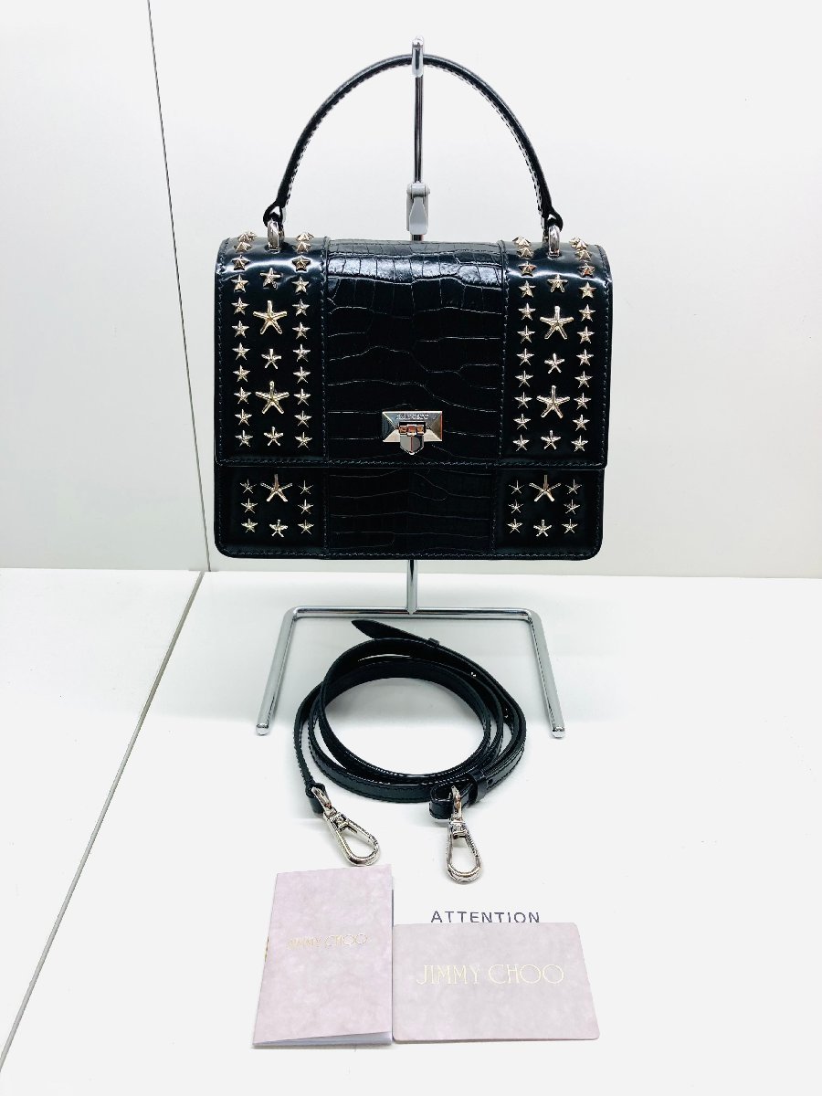 美品 JIMMY CHOO ジミーチュウ スタッズ レザークロコ調 ワン
