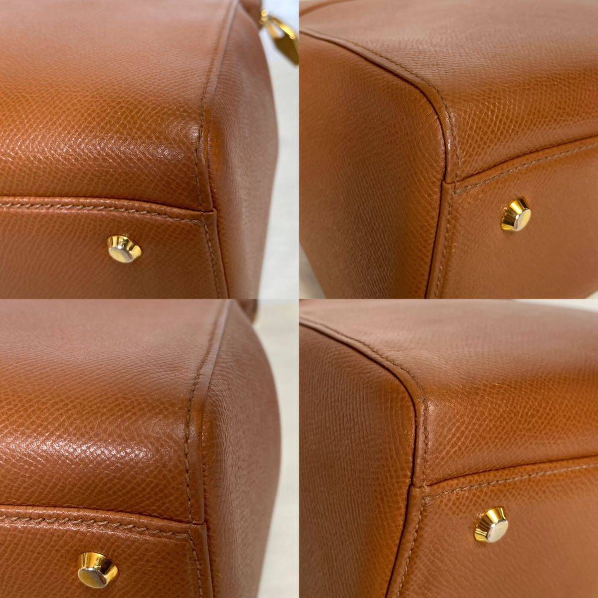 極美品 WAKO ワコウ 銀座 和光 キャメル ゴールド金具 サフィアーノ