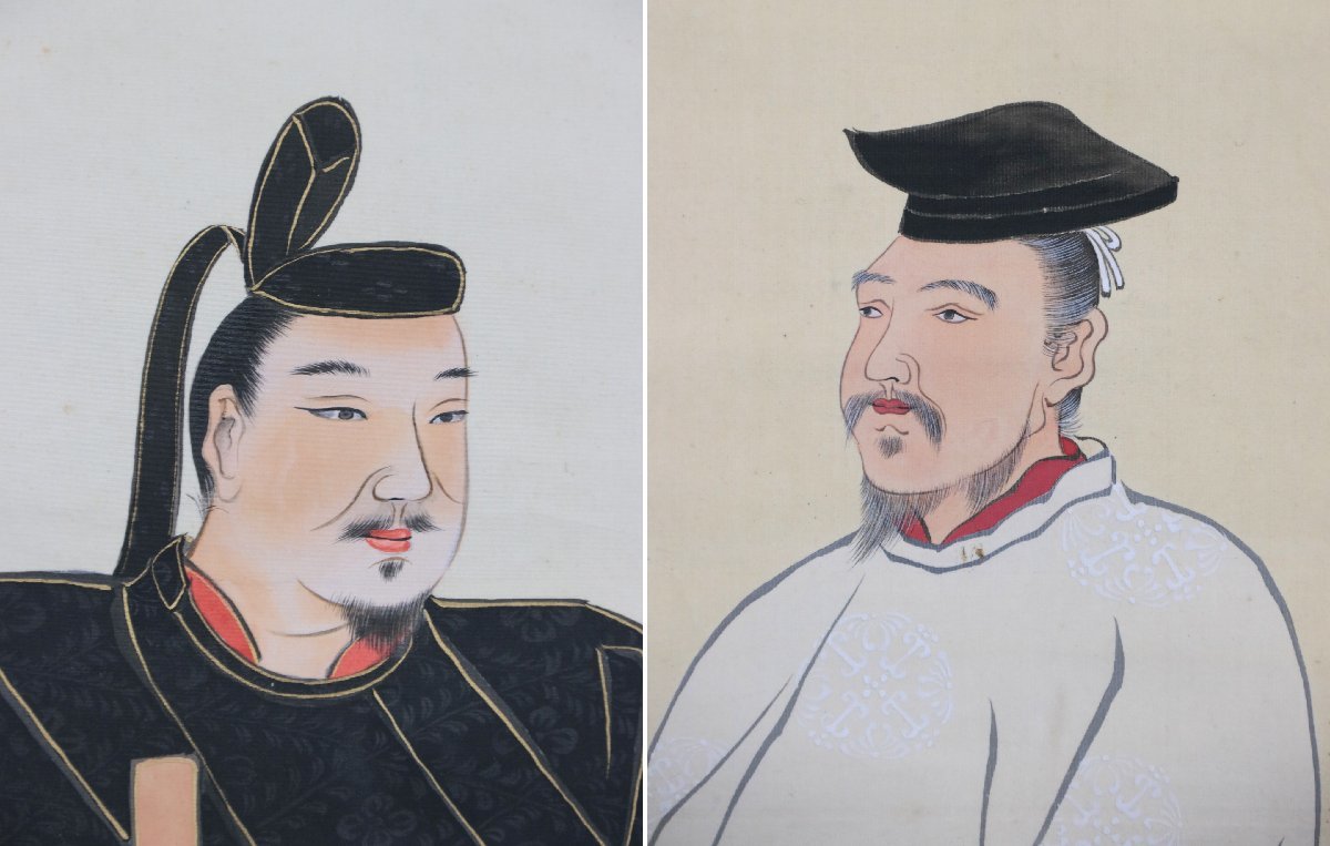 真作 宇野東風画 池辺義象画讃 柿本人麿大神 狩野養行画 内紫御風画讃