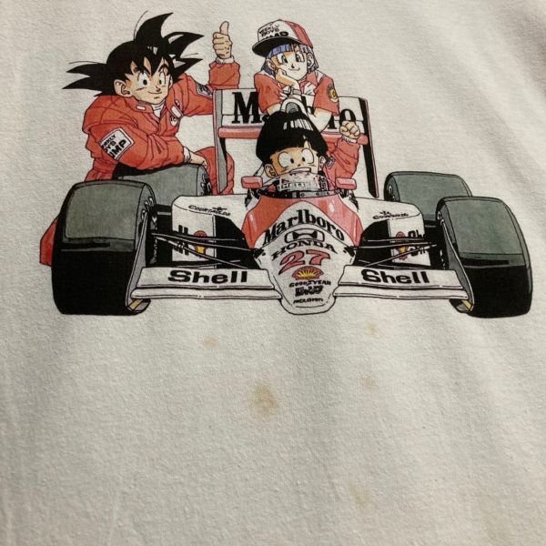 1スタ 白 Tシャツ ドラゴンボール F1 マルボロ Marlboro 半袖 90s 00s 