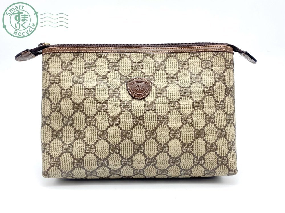 09641079　∞ GUCCI グッチ GG柄 PVC ポーチ クラッチバッグ セカンドバッグ オールド 014-115-6088 4021 かばん ブランド 中古