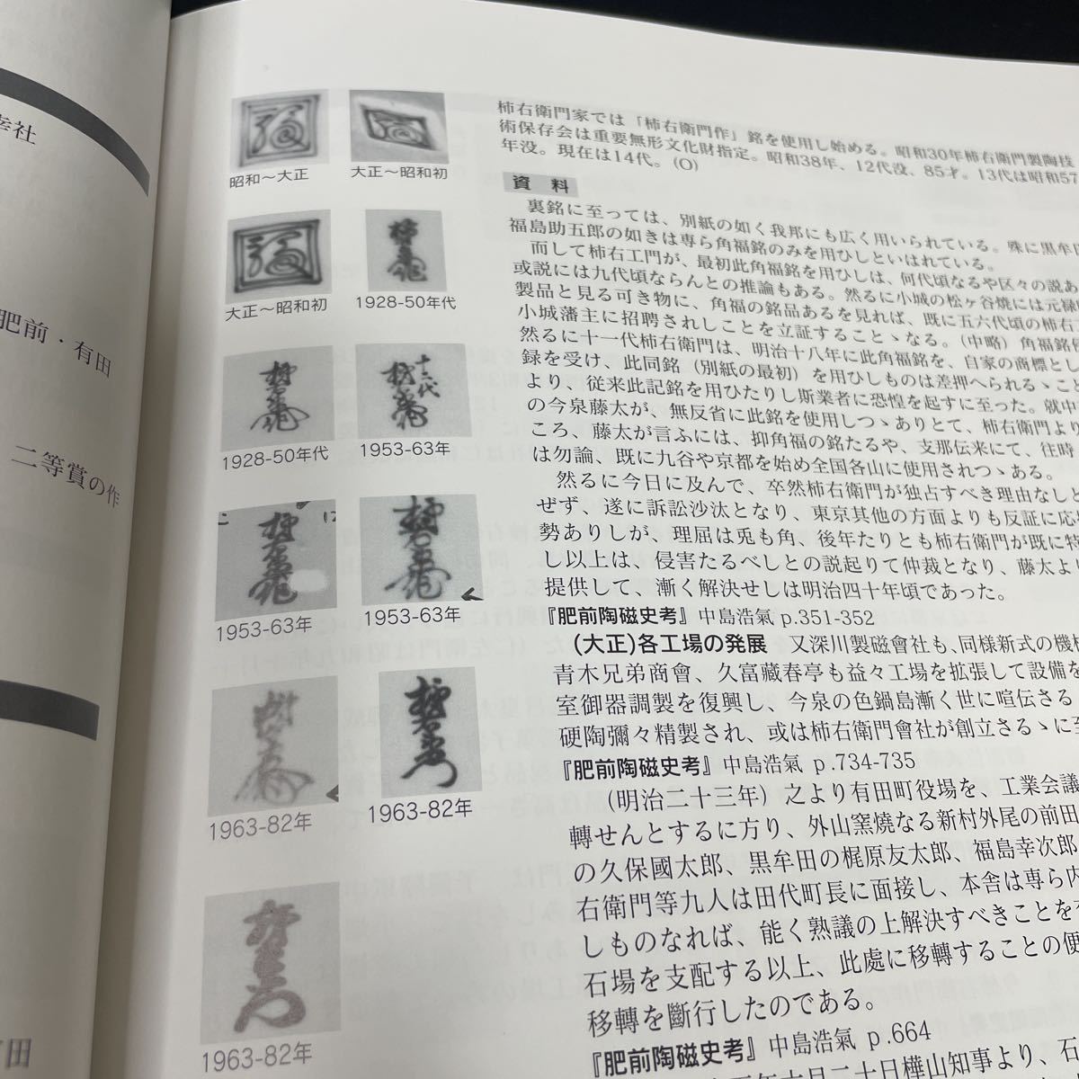 近現代肥前陶磁銘款集 245ページ 検)香蘭社 柿右衛門 深川製