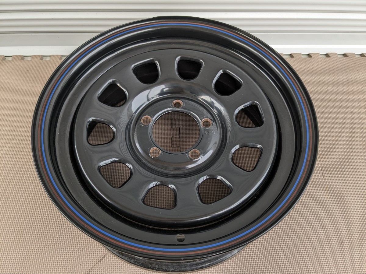 1本 デイトナ ブラック 16インチ 鉄 スチールホイール 16X7J （+30 