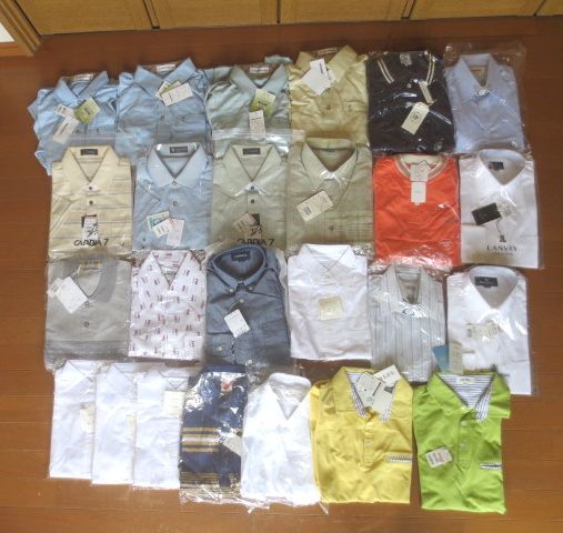◆未使用多数 メンズ 半袖 長袖 Yシャツ M Sサイズ まとめて 25枚◆LANVIN NEWYORKER クロコダイル Aquascutum/色 柄 いろいろ