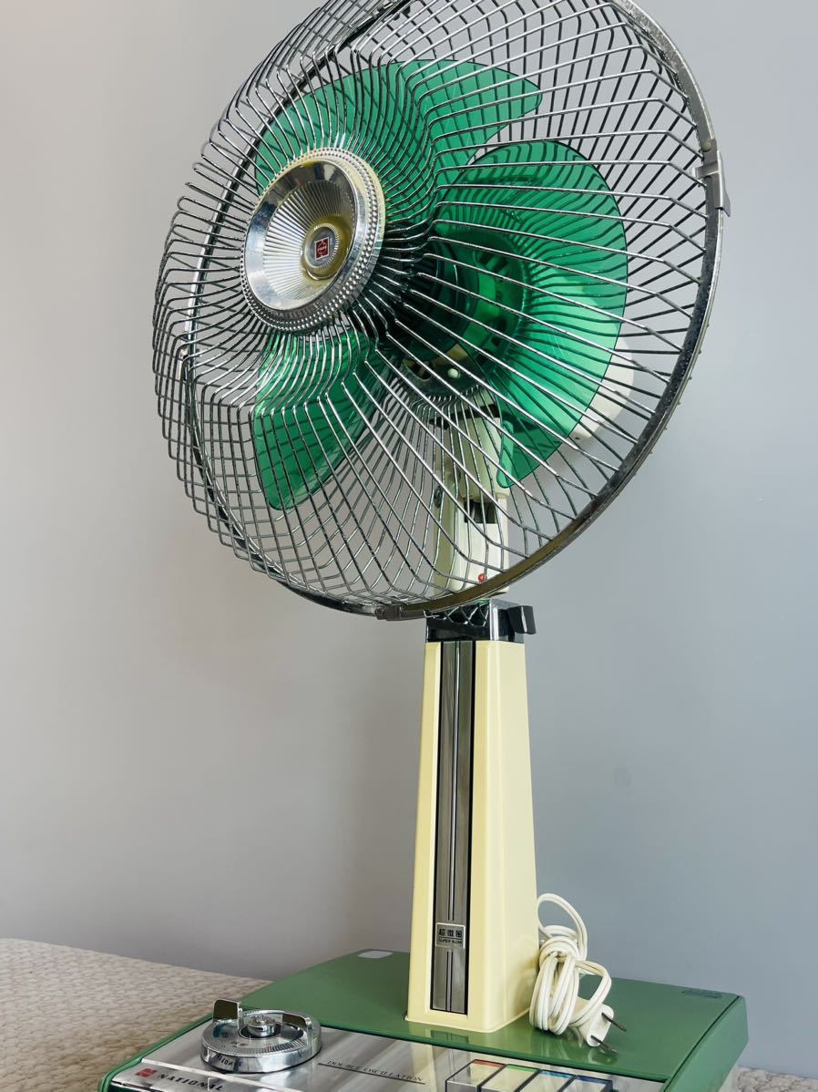 昭和レトロ 卓上扇風機 ナショナル F-20FL アンティーク 羽根経20cm