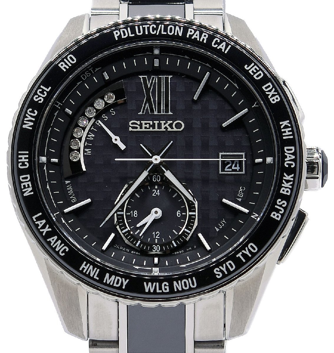 ★新品同様！箱保付！SEIKO セイコー BRIGHTZ ブライツ SAGA173 8B54-0BD0 ソーラー電波修正 メンズ★