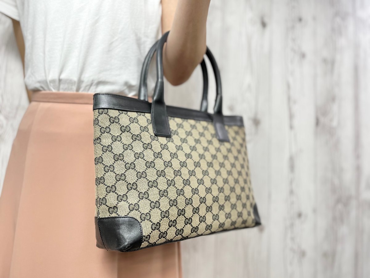極美品 GUCCI グッチ GGキャンバス ハンドバッグ トートバッグ バッグ 