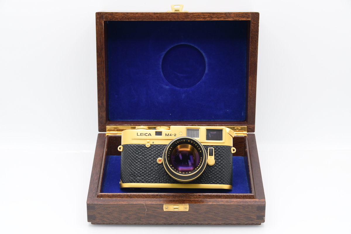 LEICA M4-2 + SUMMILUX 50mm F1.4 ライカ フィルムカメラ バルナック生誕100周年記念 ズミルックス ゴールド 標準レンズ 化粧箱付 ■15549