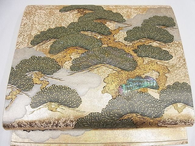 平和屋2□極上 本場筑前博多織 草木染 手織工房 染匠：小森久 全通柄