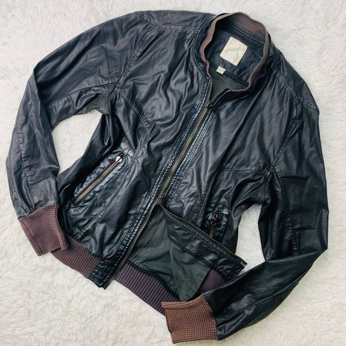 希少 XL 相当!! DIESEL『ただよう色気』ディーゼル レザー ジャケット 